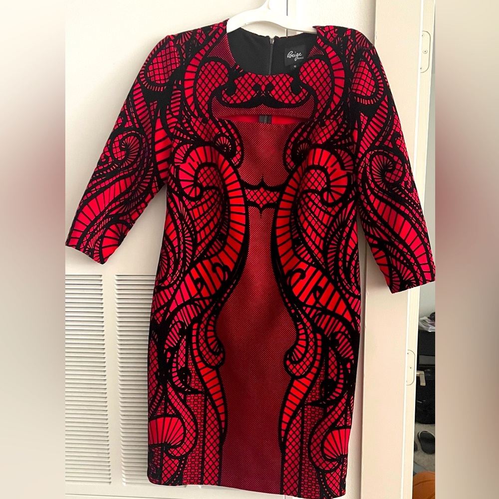 Black/Red Velvet Dress (Size 12)